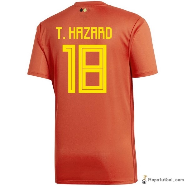 Camiseta Belgica Replica Primera Ropa T.Hazard 2018 Rojo